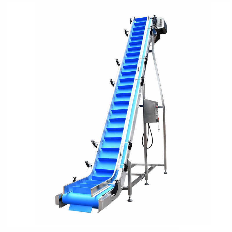 Automatic incline PVC PU feeding lifting conveyor