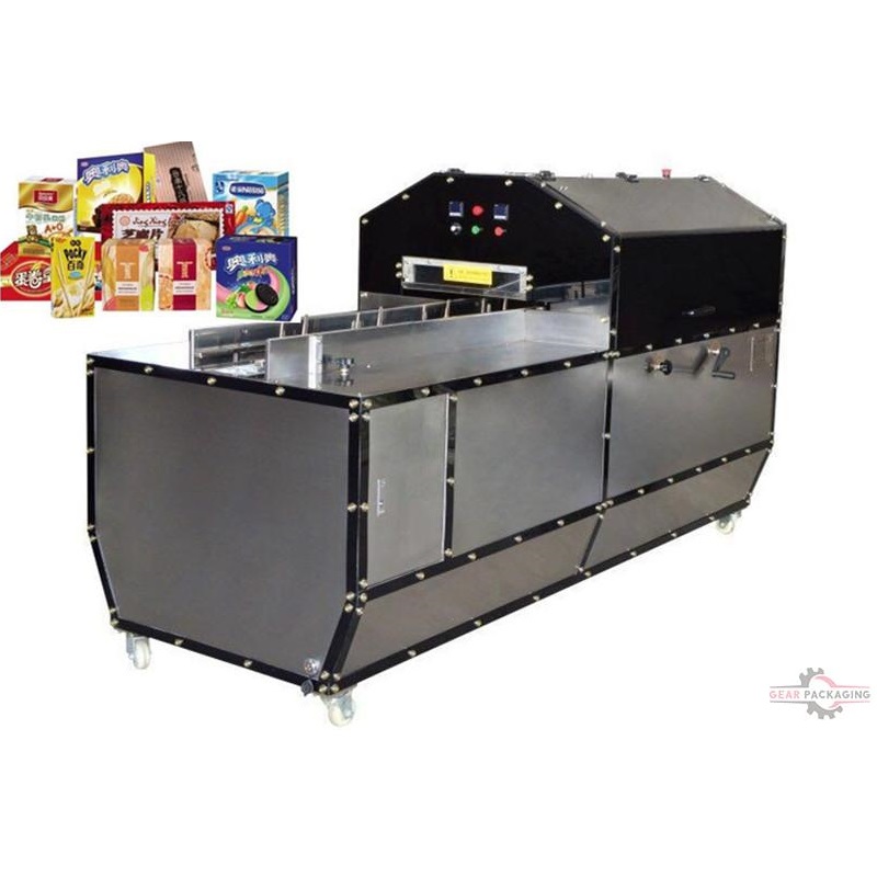 Paper cartons boxes hotmelt glue sealing machine with feeing conveyor automatic cartons adjustable cartoning sealer equipment high speed