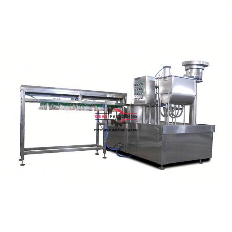 Automatic single head premade bag rotary filling capping machine