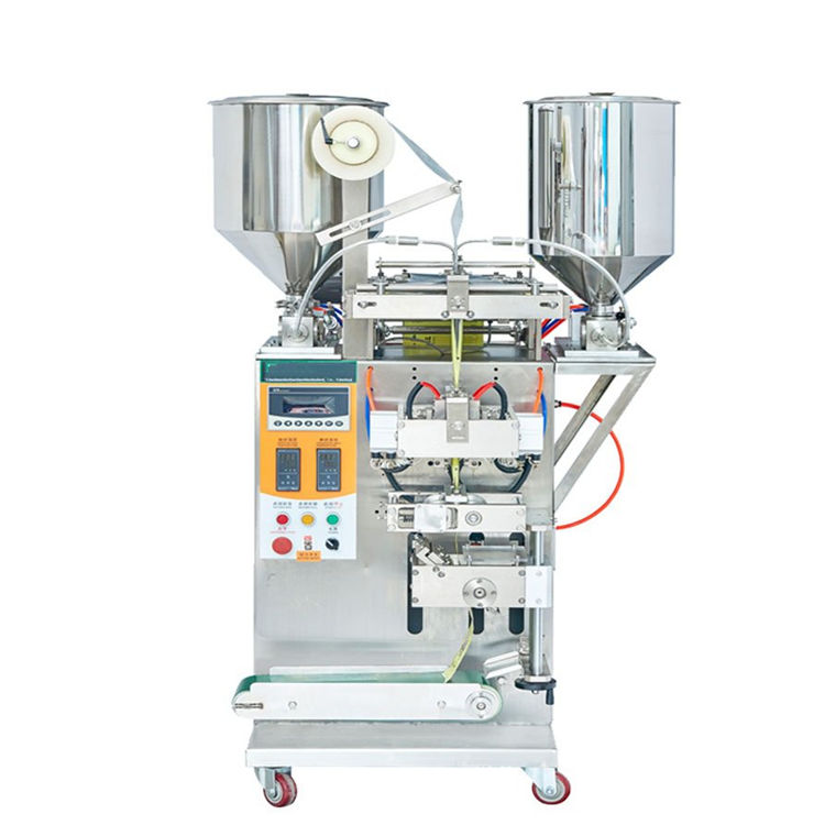 Automatic double hopper vertical bag liquid filling sealing packing machine