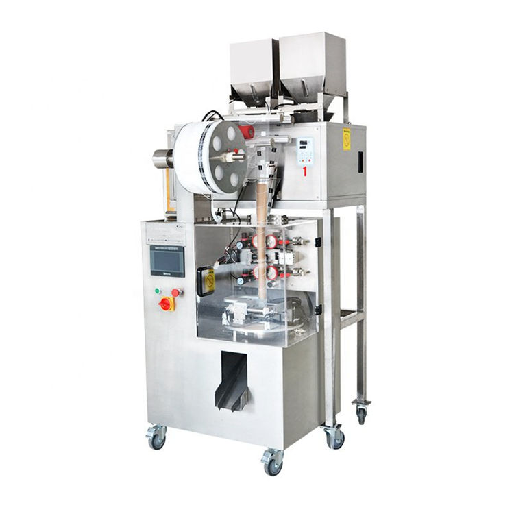 Automatic mixed tea pyramid bag sachet 2 weighing heads packaging machine