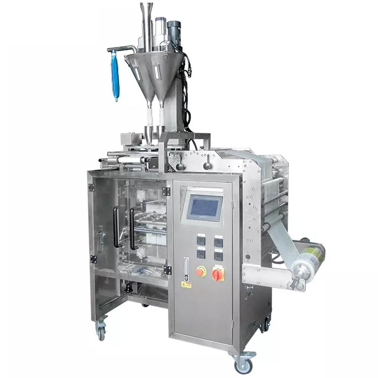 4 side edge sealing bag automatic vertical double auger filling packing machine