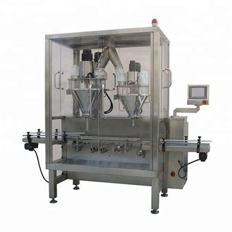Automatic bottle can tin high accuracy milk powder filling machine with 2 nozzles