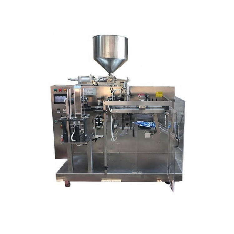 Liquid shampoo food drinks premade bag horizontal filling sealing automatic packing machine