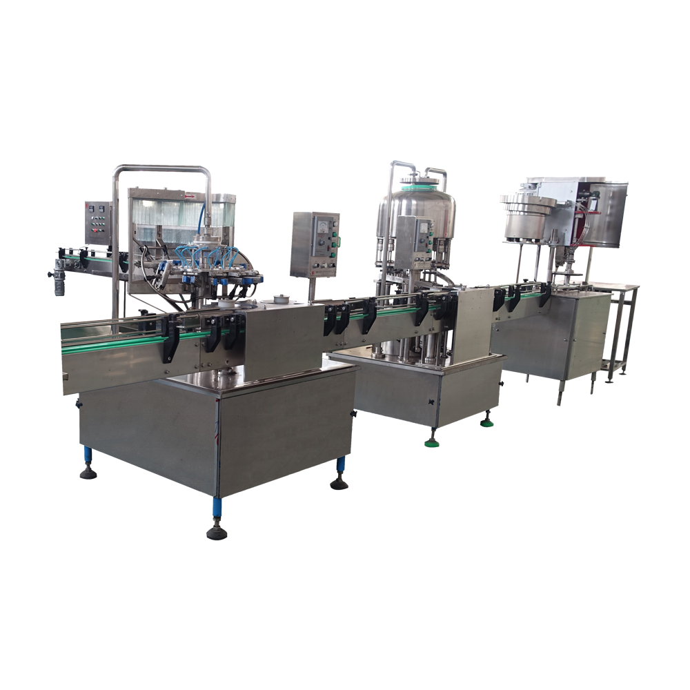 Automatic juice wine glass bottle rising washing filling capping machine