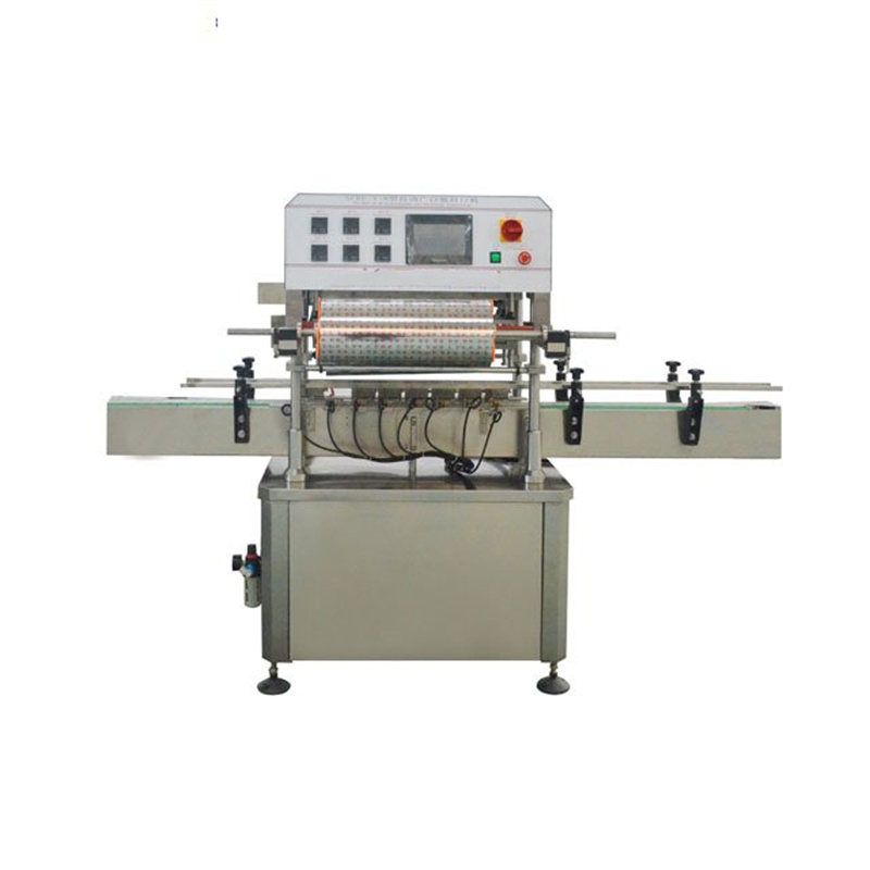 Automatic inline 6 heads bottle foil film heat sealing machine