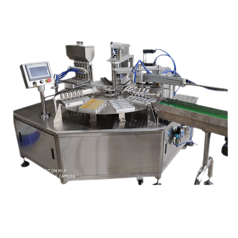 Automatic 3 in 1 rotary spoon honey 6 heads filling sealing machine