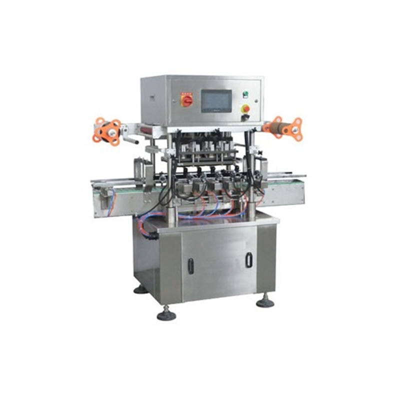 Automatic double row 8 heads bottle foil film sealing machine