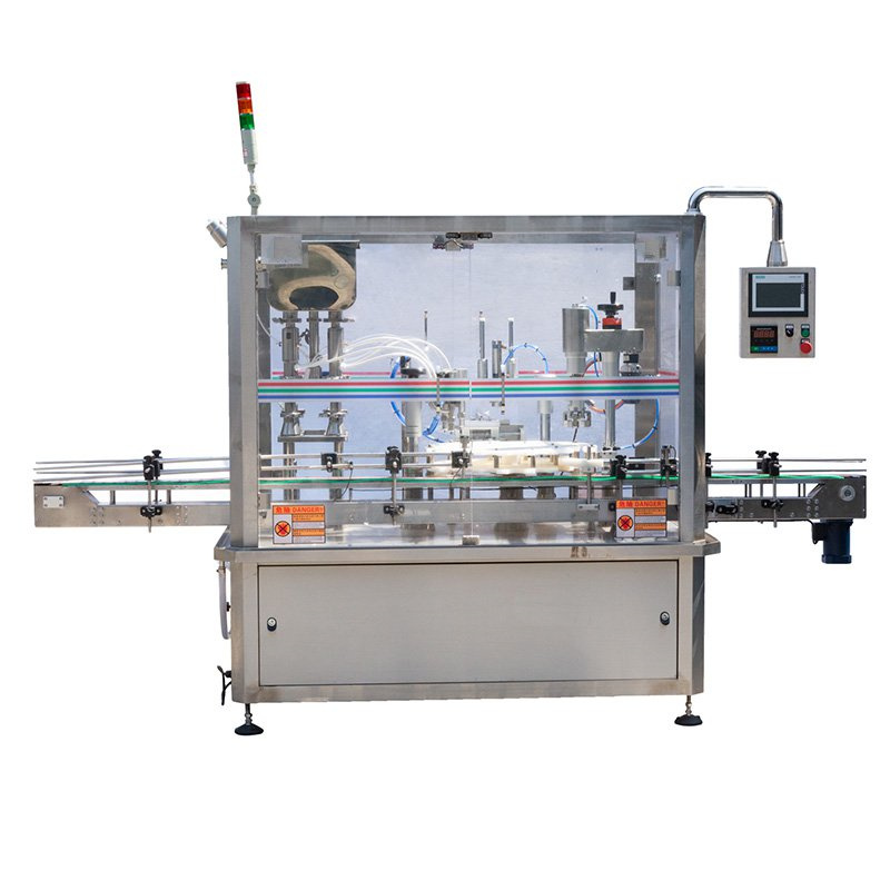 Automatic bottle jar rotary filling screw capping machine