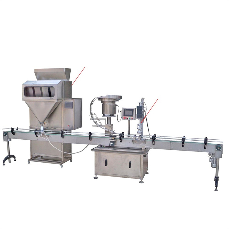 Automatic 4 linear weighing heads bottle filling capping machine